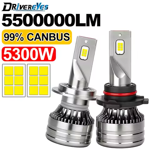 5500000LM 5300W H4 H7 H1 Led Headlights Canbus H11 H8 H9 9012 9006 9005 Turbo Big Core 7535 CSP Car 