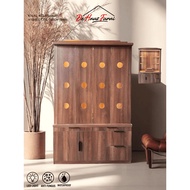 【𝐃𝐞𝐇𝐚𝐮𝐳_𝐅𝐮𝐫𝐧𝐢】 Indian Wooden Altar / Pooja Mandir dengan LED & Pintu Sliding ✨🪔