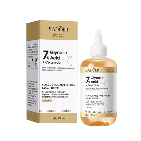 SADOER Glycolic Acid 7% Toning Serum Facial Skin Rejuvenating Moisturizing Facial Toner Firming Nour