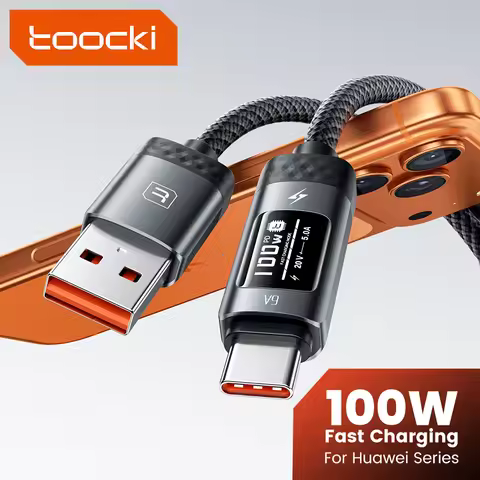 Toocki X111 100W USB Type C Cable 6A Fast Charging ,OLED Digital Display USB C Cable for iPhone 17 S