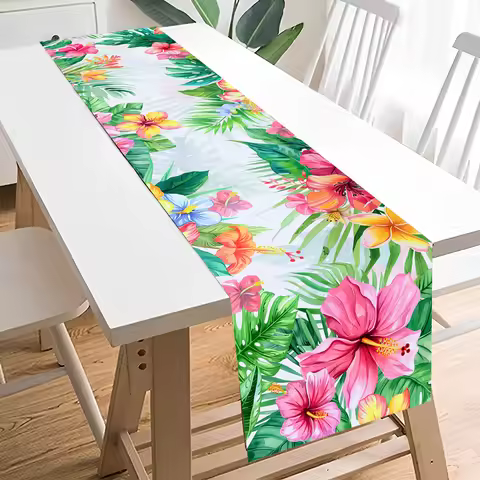 Hawaiian Garland Table Runner Hawaii Luau Tropical Party Decor Kids Favors Tableware ALOHA Summer Be