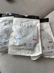 Uniqlo口罩AIRISM 可機洗重複使用 全新未開封 黑色m 現貨3包。+L黑白各一包。    一包3個.