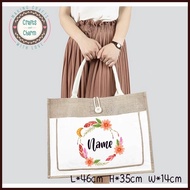 crafted customized burlap bag