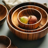 【Assurance】Acaciaชามไม้ไม้เกาหลีสไตล์ญี่ปุ่นอ่างล้างหน้าอาหารในครัวเรือนจานผลไม้ข้าวRamenชามสลัด
