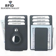AirTag Wallet Credit Card Holder Genuine Leather Anti-theft RFID Blocking Small Men Purse ID Card Case Women Air Tag