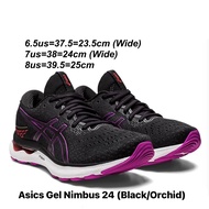 รองเท้าวิ่งหญิง Asics Gel Nimbus 24 สี Black/Orchid ของแท้💯%  มือ 1