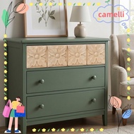 CAMELLI 4pcs Rubber Wood Carving, Rubber Wood Square Antique Wood Applique, Retro Home Decor 2.4x2.4