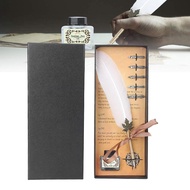 Feather Pen Fountain Pen Feather Pen Feather Ornament Antique Feather Dip Pen Fountain Pen with 5 Ni