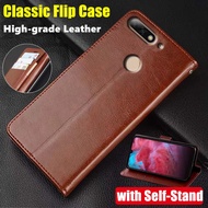 For Huawei Y7 Prime 2018 Nova 2 Lite LDN-L21 LX2 Genuine Leather Case Vintage Wallet Simple Folding Flip Protective Case with Kickstand Card Holder Cover