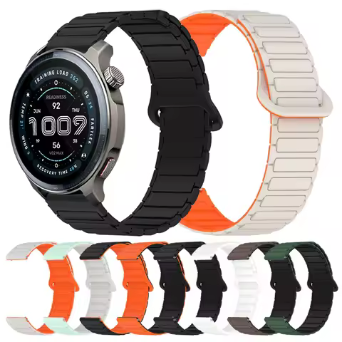 Magnetic Silicone Wrist Strap For AMAZFIT BIP 6 5UNITY/BALANCE 2/GTR 4 3/Zepp Z/Active 2/GTS 4 mini 