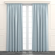 [特價]EZSO簡易訂製緞紋阻音遮光窗簾藍綠-兩片式/寬141~280高241~270