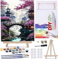 MaiMMaledy Paint by Numbers Kit 8Lx12W inch for Adults Beginners Canvas Pictures with Framed Drawing