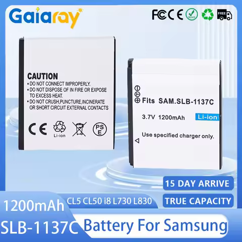 5PCS SLB-1137C Camera Battery 3.7v 1200mah Rechargeable Batteries for Samsung Digimax I7 SLB1137C Di