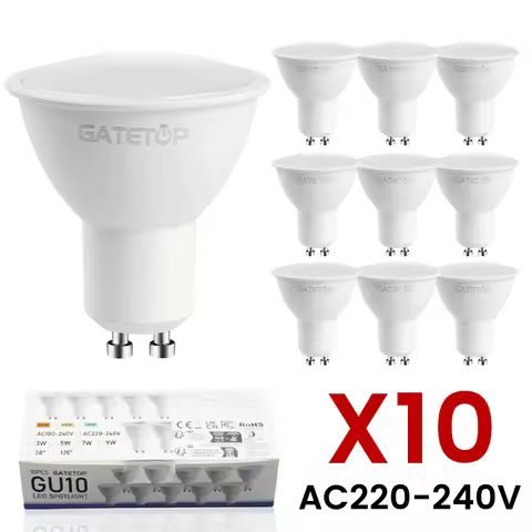 10PCS 7W GU10 AC220-240V LED Spotlight Bulbs 3000K/4000K/6000K Energy Efficient Bright Lighting Indo