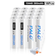 Palo 4-20pcs 3.7V 10440 Li ion lithium rechargeable AAA battery 10440 button top for flashlights cam