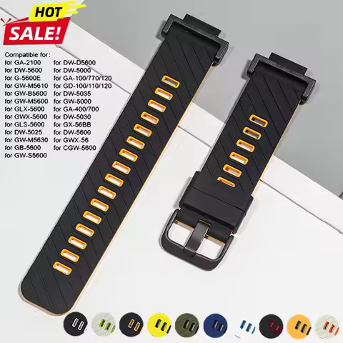 Silicone Strap for Casioak Watch DW5600 5000 GA-110/100/120 GLX-5600 Sport Bracelet Strap for GA-210
