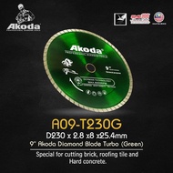 READY STOCK（100%Original）AKODA 7”~9”DIAMOND TURBO GREEN Diamond Saw Blade Cutting Disc