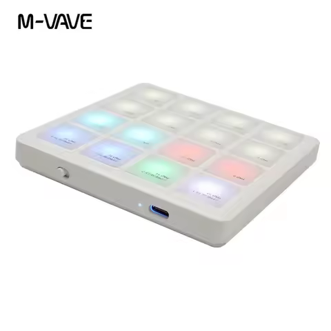 M-VAVE SMC-PAD Pocket Pad Portable Wireless MIDI Controller 16 Pads Suitable Percussion DJ Music Arr