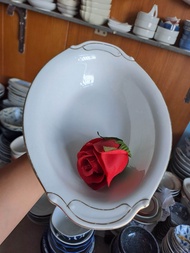 Thố sứ dáng thuyền hạt xoài viền bạc SASAKI TOKI gốm sứ nhật