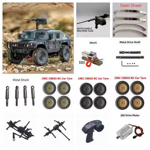 Part for JJRC C8835 RC Car Part Accessories Gun Winch Metal Shock Sheet Drive Shaft Tires JJRC C8835