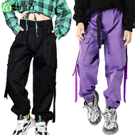 LOLANTA Kids Jogger Cargo Pants for Boy's Girls' Loose Street Hip Hop Dance Costume Children Casual Clothing Bottoms