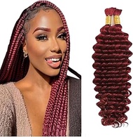 Evaxilc Deep Wave Human Hair for Braiding, Unprocessed, No Weft For Braiding Hair Extensions for Boh