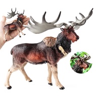 Children simulated animal toy ancient animal model solid big horned deer extinct species cognitive t