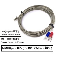 TYPE K Thermocouple Sensor CW Screen Wire Size M6 M8 1M 2M 3M 4M 5M