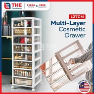 THE L27cm (3-8 Layers) Moveable Trolley Cosmetic Jewelry Drawer Storage Cabinet With Wheels