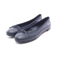[Used] Gucci Interlocking G Leather Flat Shoes for Women, Used A