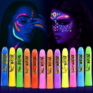 6/12PC Halloween Face Paint Sticks Glow-Washable UV Face Body Paint Glow Party Supplies Cosplay