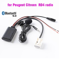 รถ Bluetooth AUX Adapter วิทยุไร้สายสเตอริโอสายไมโครโฟนสำหรับ Peugeot 207 307 407 308สำหรับ Citroen C2 C3 RD4888