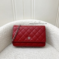 (Pre-loved) Chanel Classic Wallet on Chain WOC in Red Caviar and SHW