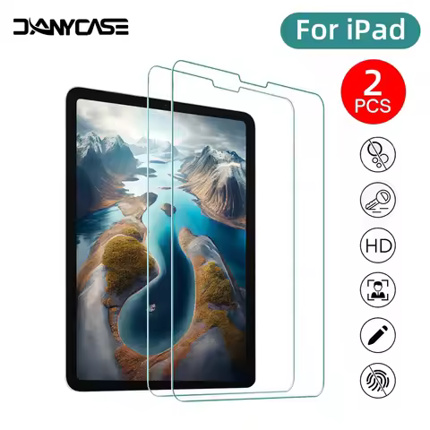 2pcs Tempered Glass Films For iPad Air 11/13 M2 M3 Pro 11/13 M4 M5 Screen Protector for iPad 3/4/5/6