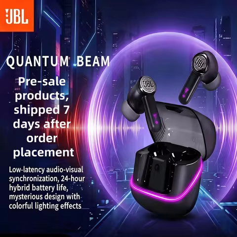 JBL QUANTUM BEAM Wireless Bluetooth Headphones active noise reduction low high sound quality in-ear 