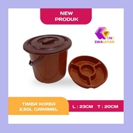 Korean Bucket 2.5GL CARAMEL/ Party Bucket/ Rice Bucket Multipurpose Bucket