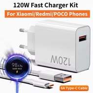 Original 120W Fast Charger Kit Xiaomi/Redmi/POCO Phones TurboCharge HyperCharge For Xiaomi 15 Ultra 