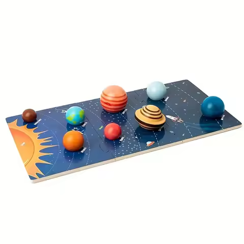 Wooden Planet Model, Eight Planets in Space, Planetary Recognition, Scientific Exploration Toys, Uni