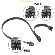 fol PCIe 8pin To 6+2Pin Power Supply Cable GPU 8 Pin To Two 6+2 PSUs Modular Cable