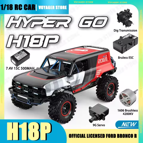 Hyper Go H18P 1/18 RC Car Official Licensed Ford Bronco R BAJA1000 Brushless 4WD Simulation Off Road