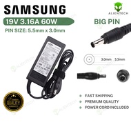 Samsung 19V 3.16A Laptop Charger for NP370R4E NP370R5E NP400B2B NP400B4B NP470R5E NP500P4C NP510R5E