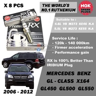 NGK Premium RX Spark Plug - Mercedes Benz X164 GL Class GL450 GL500 GL550 4.6L 5.5L M273 V8 N.A ( 20
