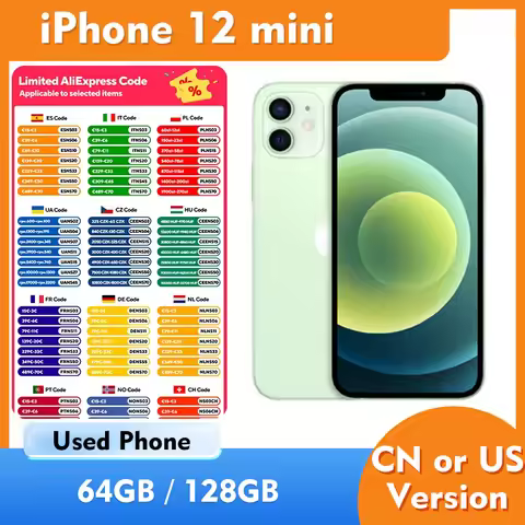 Apple iPhone 12 Mini ROM 64GB 128GB 5G iOS Smartphone 5.4inch 2340x1080px 12MP Camera 2227mAh Batter