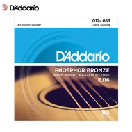 达达里奥（D\'Addario）EJ16 美国进口民谣吉他琴弦 碳素钢弦套弦12-53磷铜
