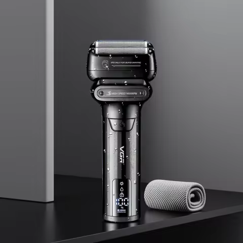 VGR Face Shaver Professional 0MM Foil Shaver 9000 RPM Shaving Beard Machine Electric Reciprocating S