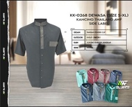 Baju Koko Muslim Pria Al Wafa Awf Emboss Kancing Thailand Lengan