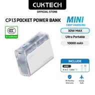 【3C Certification】CUKTECH Mini Powerbank 10000mAh 30W Max Fastcharging Powerbank iP16/15/14
