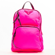 PRADA neon pink Tessuto nylon triangle logo small sling backpack bag