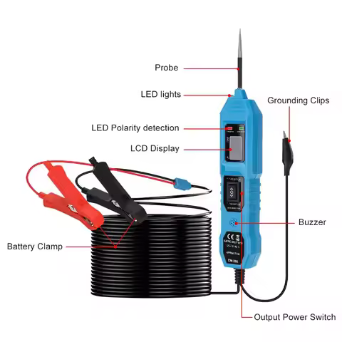 Aermotor Automotive Electric Circuit Tester with Voltage Display LED Light Car Power Circuit Probe K