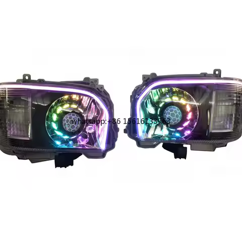 LED Head Light Assembly for Hiace Bus KDH200 Car KDH200 Black LED Running RGB Head Lamp Parts